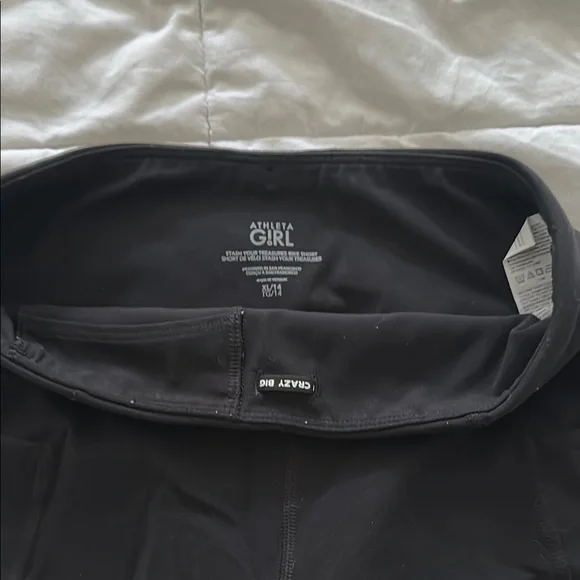 Athleta Black Bike Shorts High-Waisted Compression - Picture 3 of 3